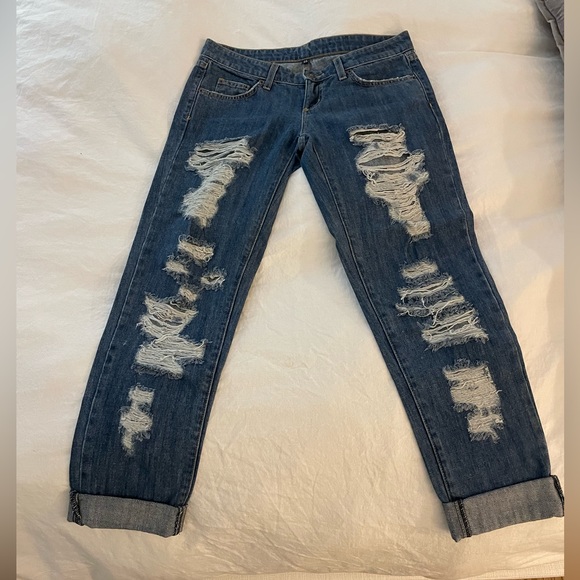 Ripped boyfriend jeans - Picture 1 of 6